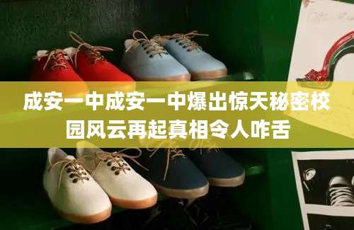 成安一中成安一中爆出惊天秘密校园风云再起真相令人咋舌