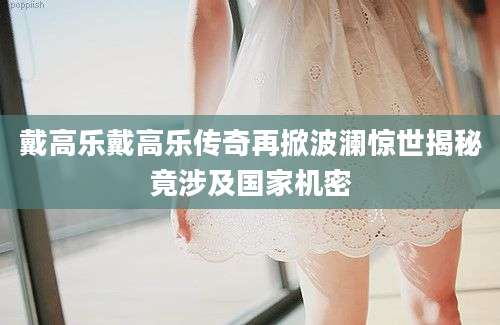 戴高乐戴高乐传奇再掀波澜惊世揭秘竟涉及国家机密