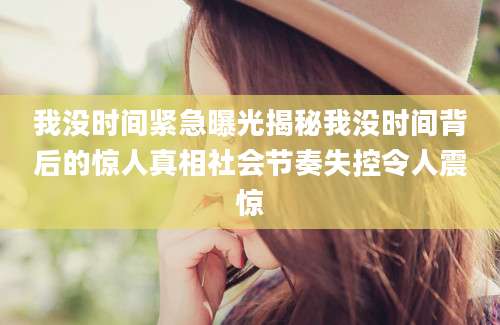 我没时间紧急曝光揭秘我没时间背后的惊人真相社会节奏失控令人震惊