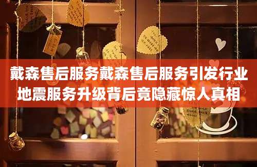 戴森售后服务戴森售后服务引发行业地震服务升级背后竟隐藏惊人真相